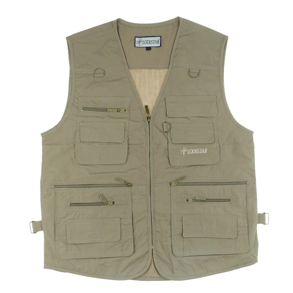 Mens Breathable Journalist Photographer Fishing Vest Causal Waistcoat Jacket