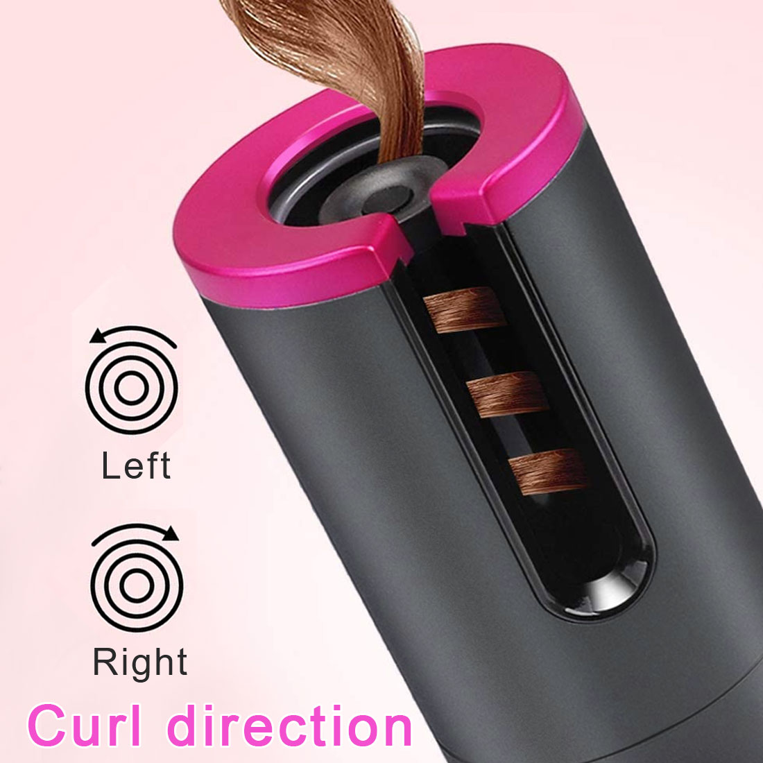 Automático sem Fio Modelador de Cabelo Lcd com 1 Pente + 2pc Cabelo Curling Ferro Portátil Recarregável Onda Styer Display Clipes Usb 7 Curling Irons