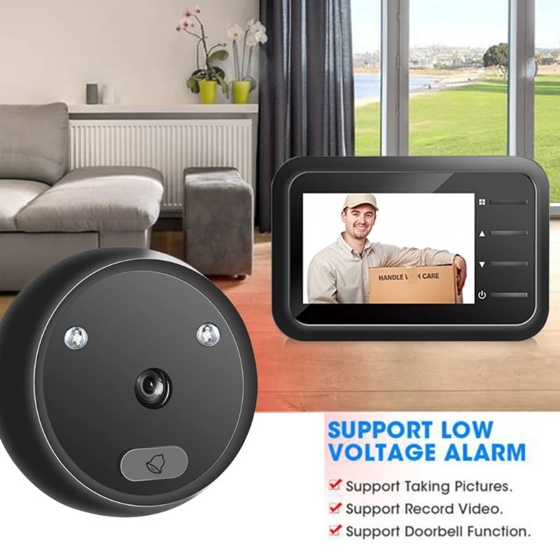 Smart Wireless Video Doorbell Security Camera with PIR Motion Detection Night Vision Two-Way Talk and Video Functions