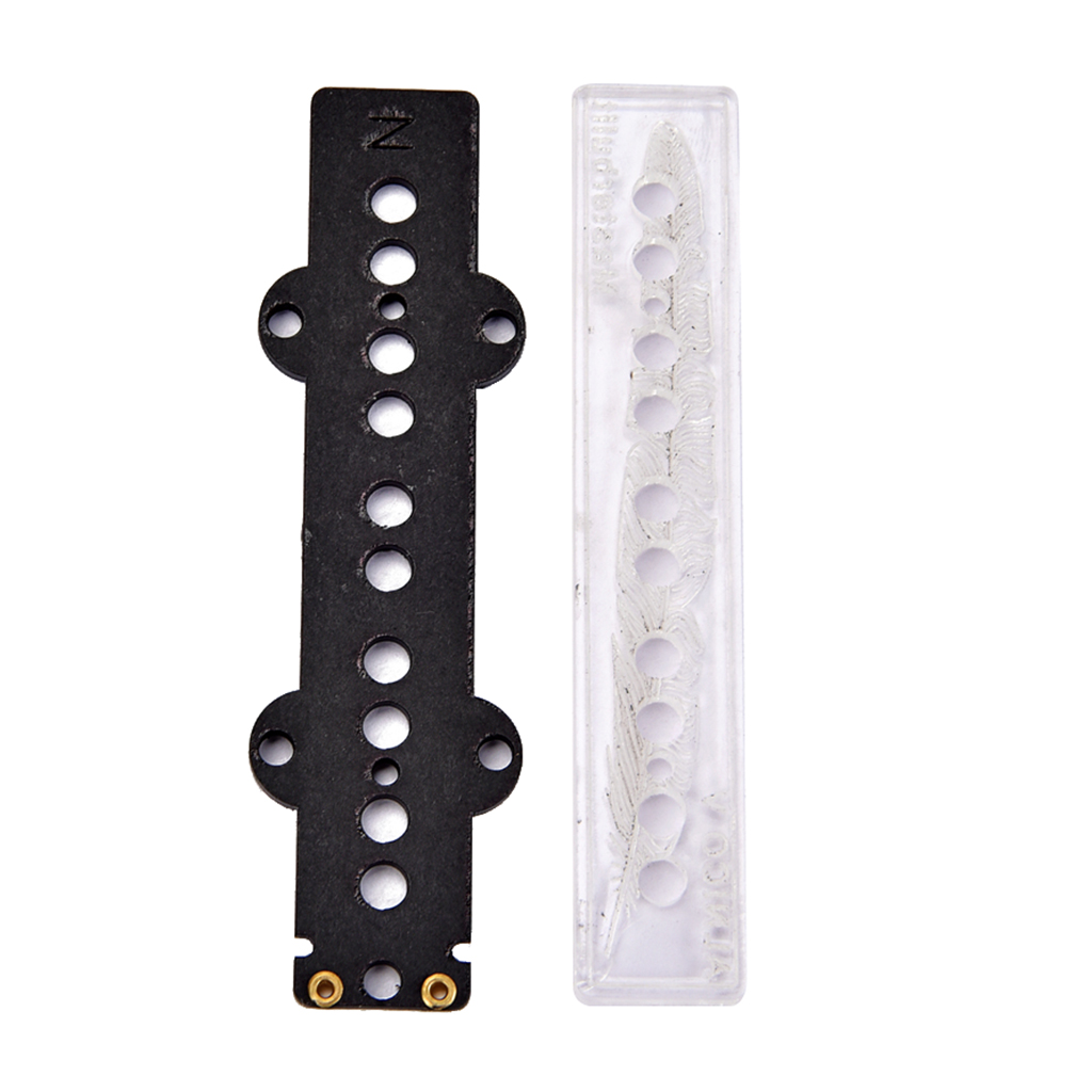 5 String Bass Single Coil Bobbin Flatwork, Black&Clear Set, 4 Inch