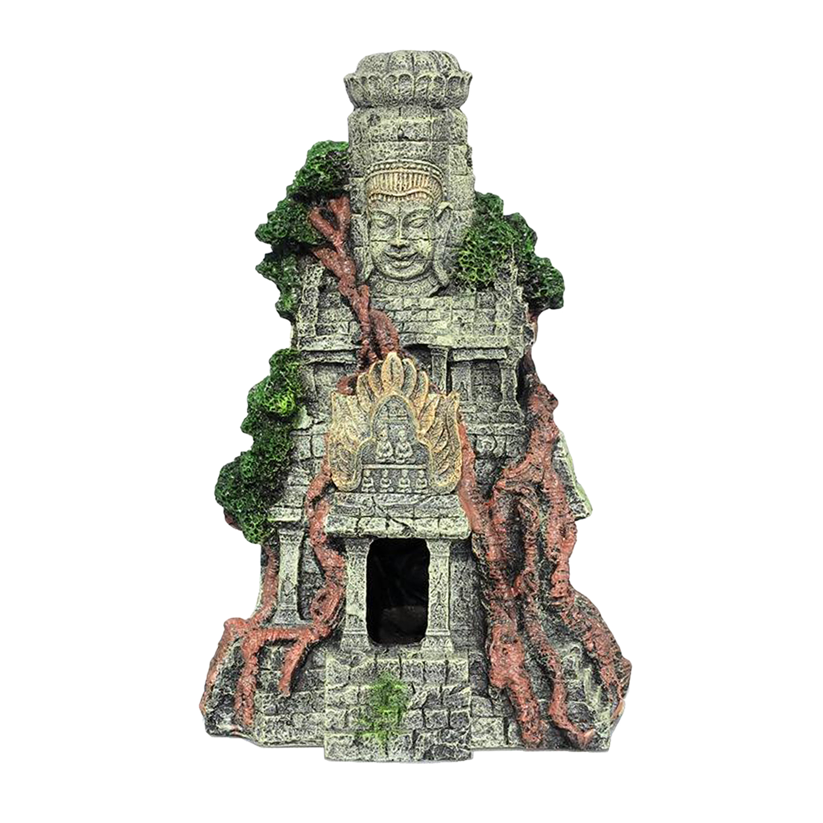 Creative Crafts Resin Artificial Stone Zen Buddha Figurine Aquarium Hideout Landscaping Shelter Cave Terrarium Fish Tank Decor