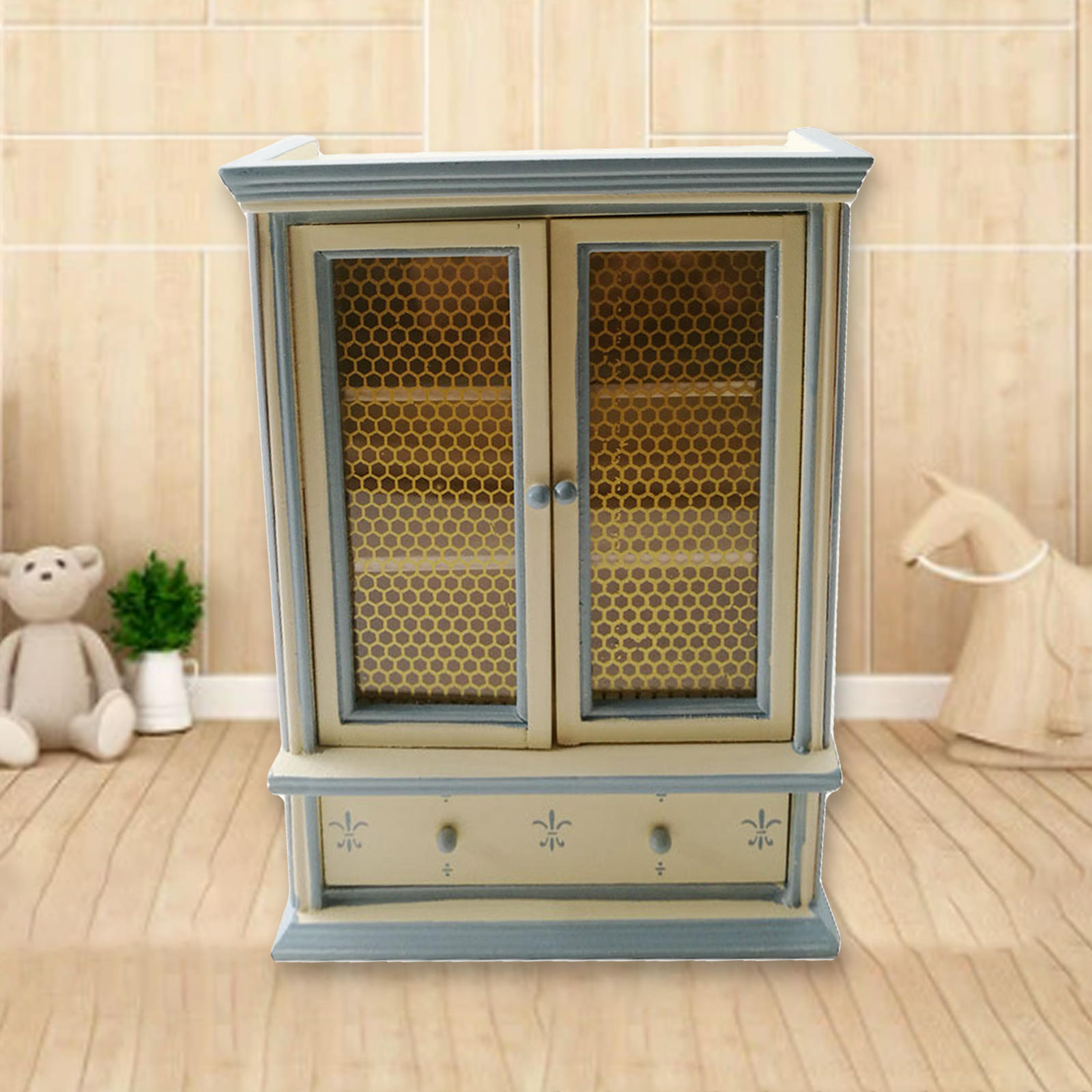 1:12 Scale Bookcase Mini Furniture Toy Model for Bedroom Living Room Decor
