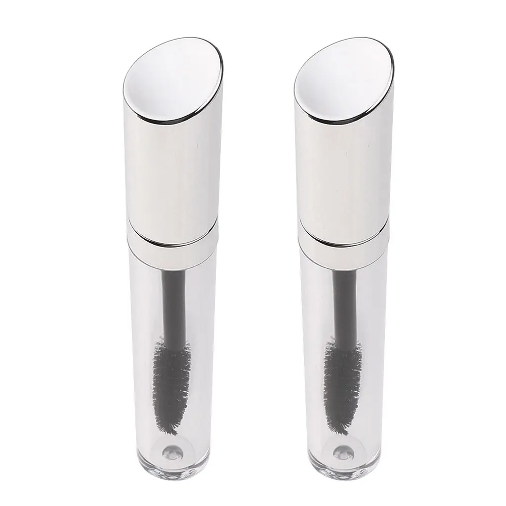 2 Pieces 5ml Clear Empty Mascara Tube Bottle Vials Cosmetic Eyeliner Container