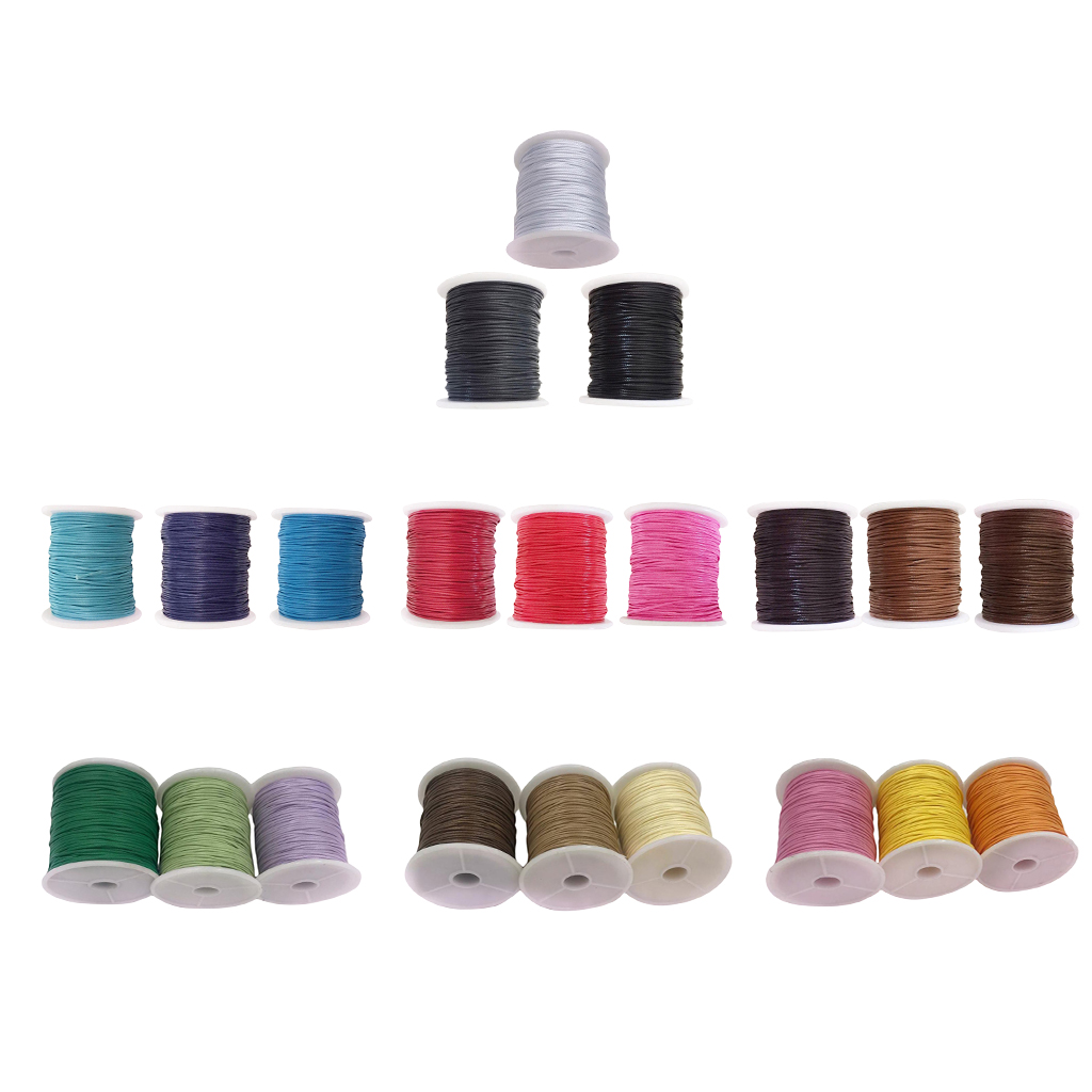 3 Rolls of 80 Meters Waxed Nylon Cord String for DIY Jewelry Making Necklace Bracelet Earrings Thread for Handmade Crafts 1mm