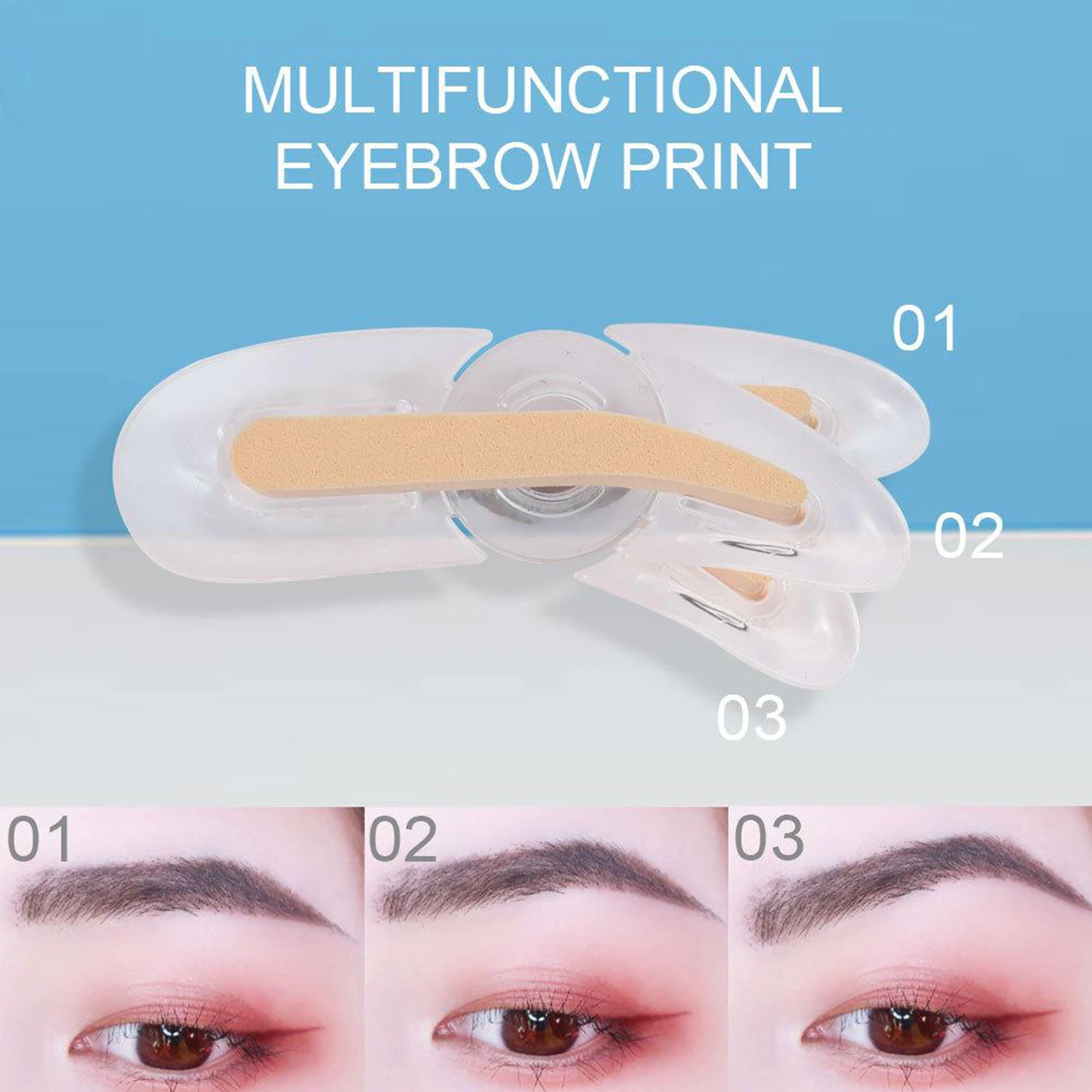 Adjustable Eyebrow Template Stamp Sponge Stencils Eye Makeup Natural Brow Type Quick Make Up Seal Cream Professional Eyebrow