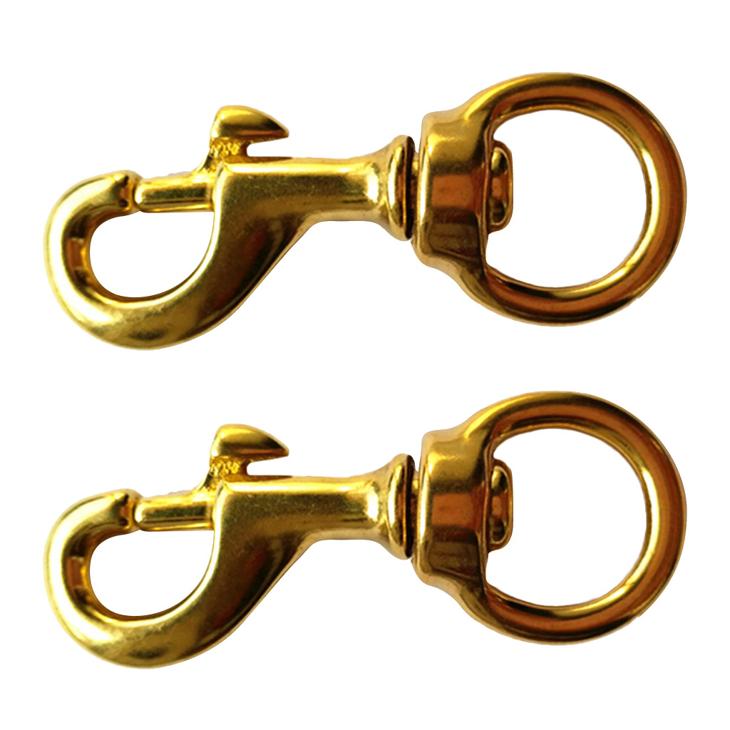 2 Pieces Solid Brass Round Eye  Trigger Swivel Snap Clasp Hook Clip