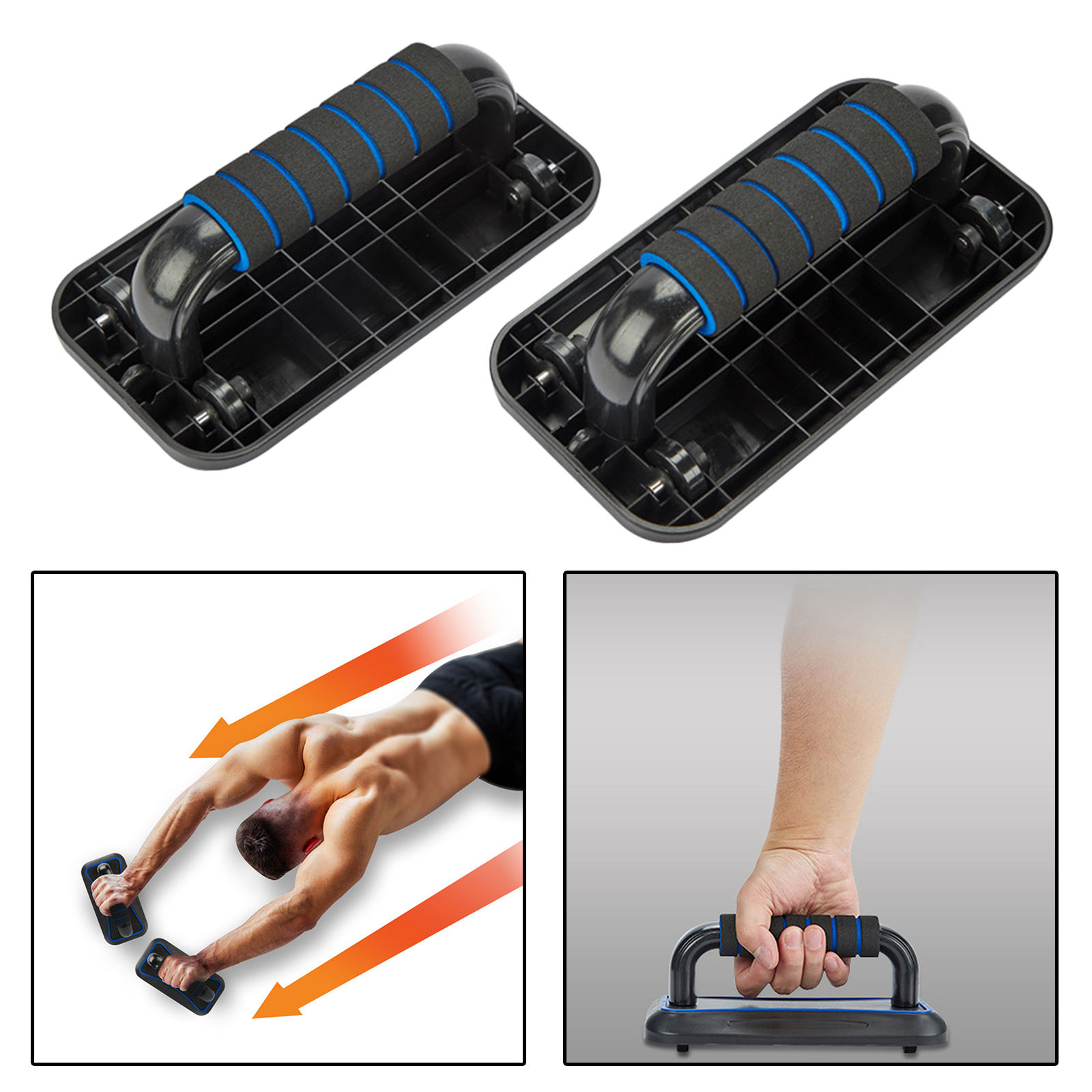 Push-Ups Press Up Stands Classic Home Gym Sports Fitness Equipments Push Up Bar Hand Grip Muscle Training Device for Exercise