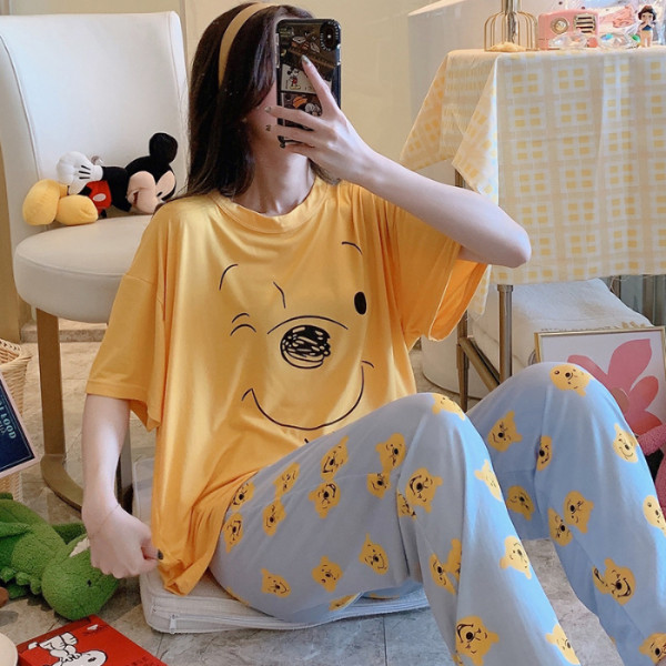Originais da Disney Minnie e Mickey Calças de Manga Curta de Verão para Casa Pijamas Winnie Pooh Dumbo The 10 Cheap Camisetas
