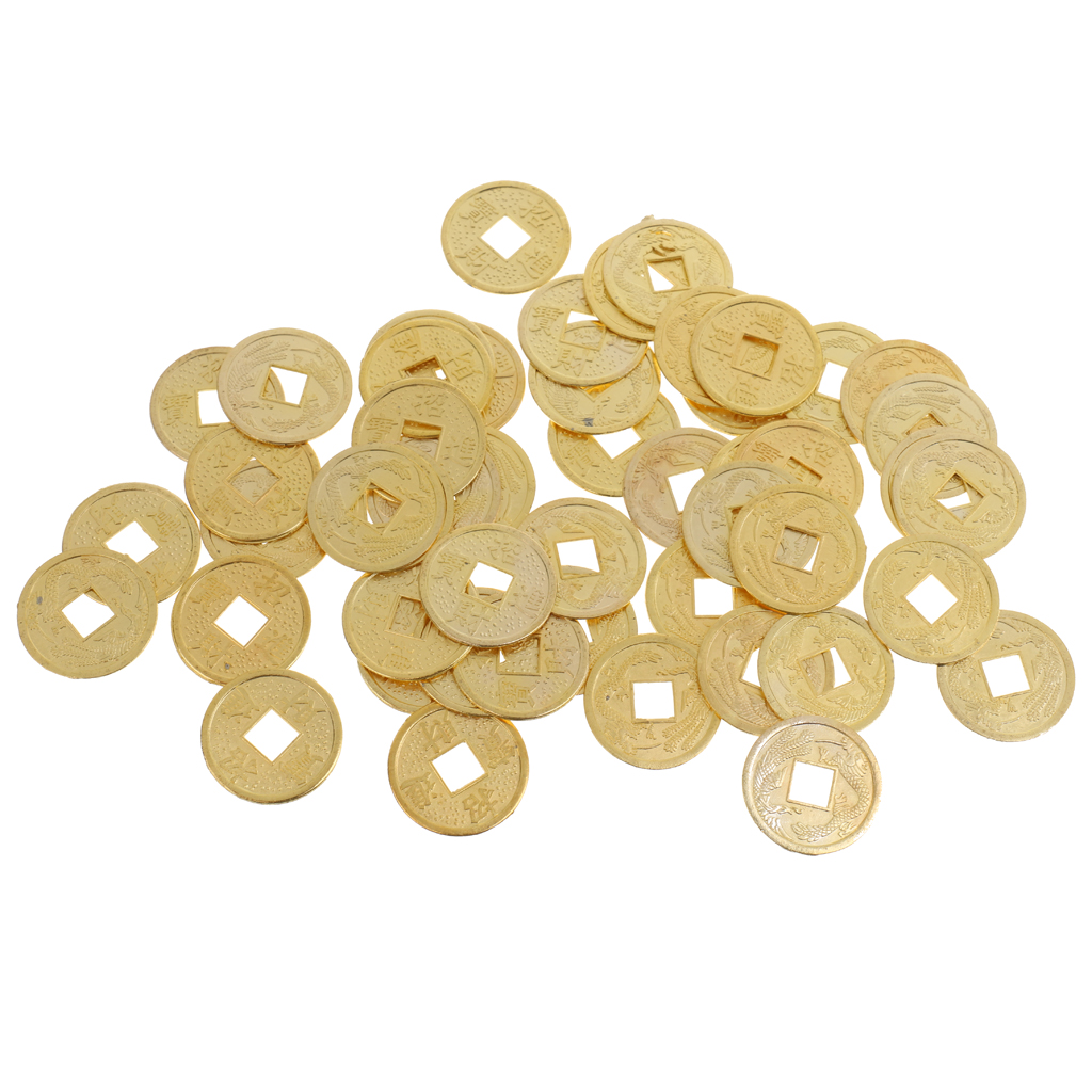 50pcs Feng Shui Coins 0.9'' Lucky Coin I Ching Money for Wealth Health