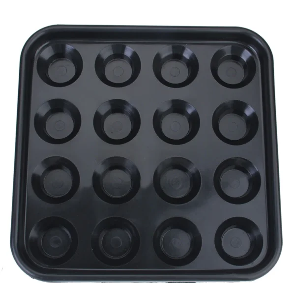 Durable Plastic Pool Billiard Ball Tray Holds 16 Balls - Black