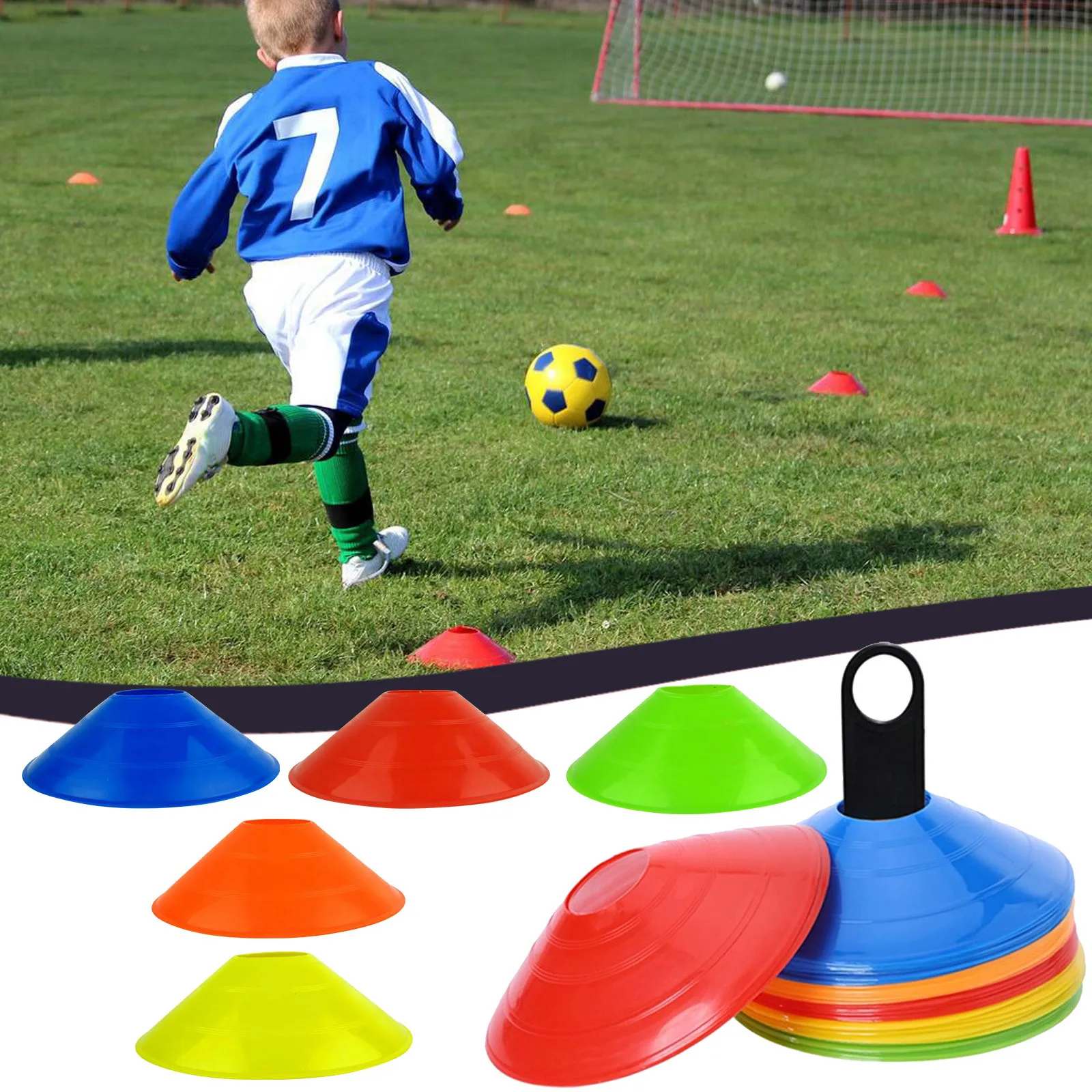 5 Pcs Cones Discs Soccer Football Training Sports Entertainment Accessories SE 