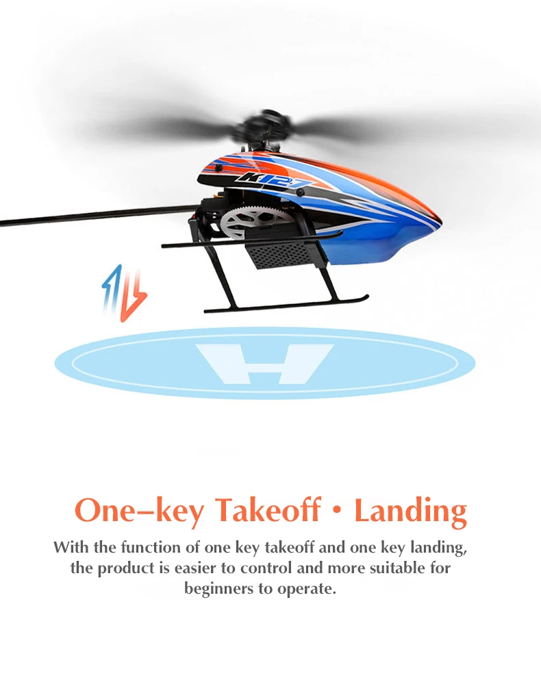 WLtoys K127 Helicopter, one-key Takeoff Landing The product is easier to control and more suitable for beginners to