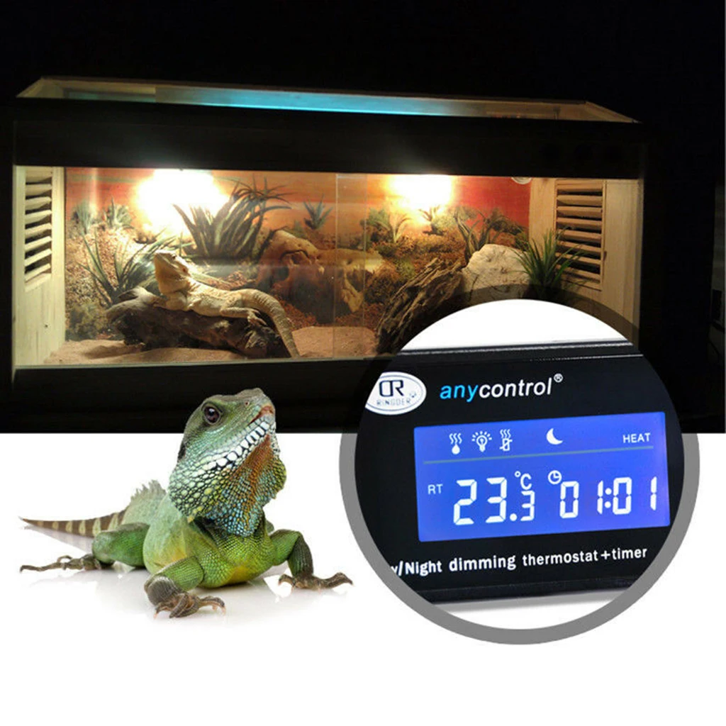 Digital Reptile Thermostat with Heating & Cooling Mode Reptile Snake Digital Thermostat Aquarium Temp Controller for Aquarium