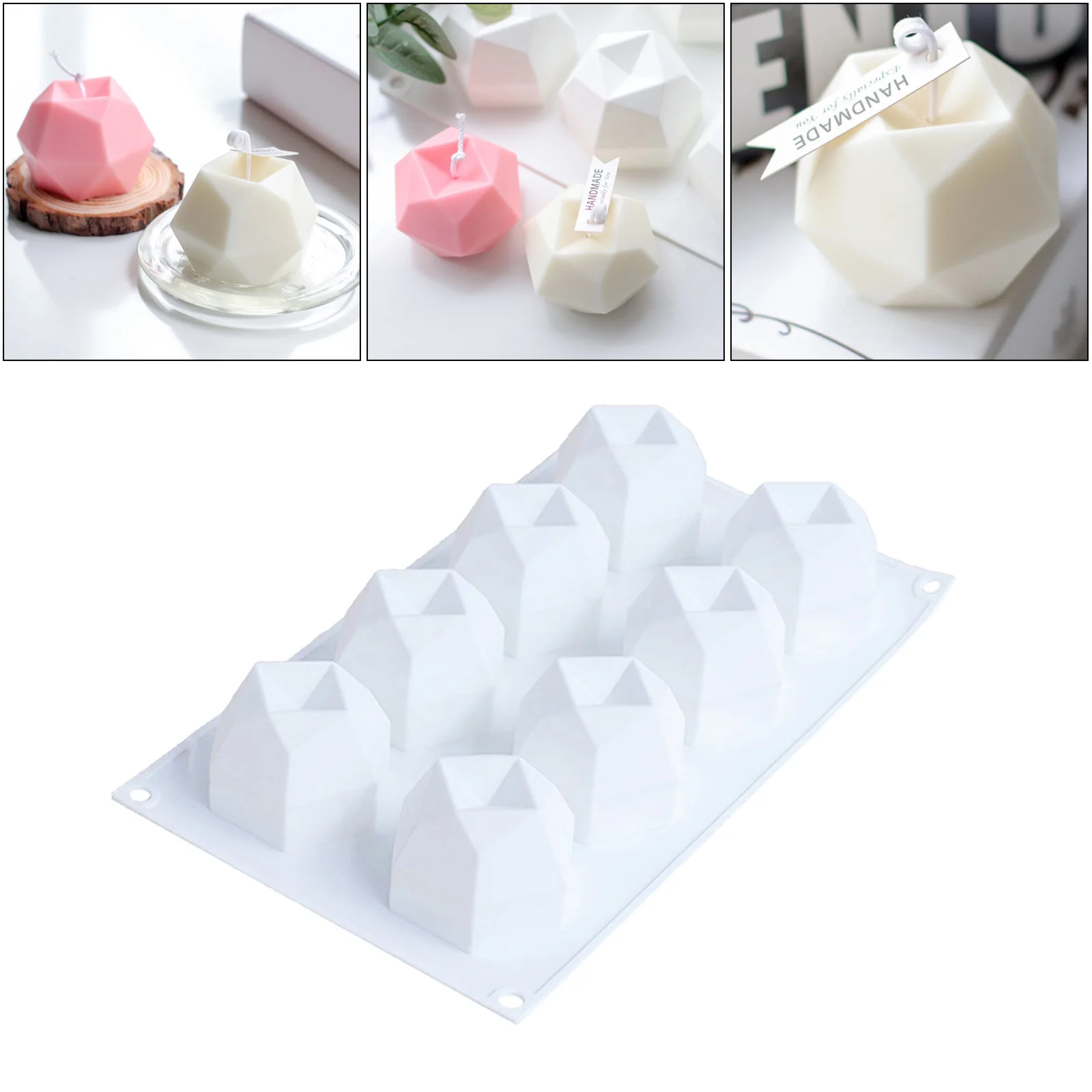 Silicone Diamond Cube Silicone Molds DIY Candle Making Mold 3D Silicone Soy Wax Candle DIY Crafting Mold Handmade Soap Moulds