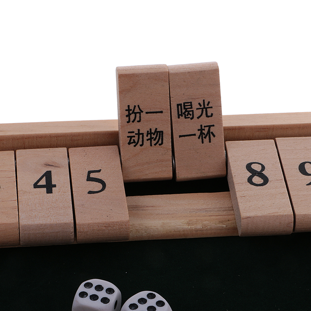 Wooden Number Drinking Game Board Game Shut the Box Set with Dices Adult Party Bar Wine Game Supplies Puzzle Game Kids Gift