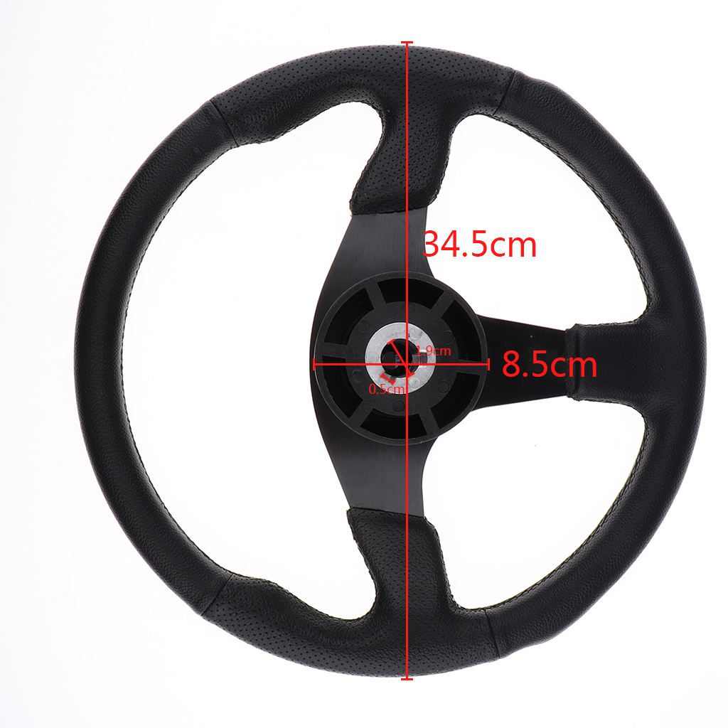 Alloy Marine Steering Wheel 3 Spoke 3/4inch Shaft for Yacht Boat Pontoon Weatherproof