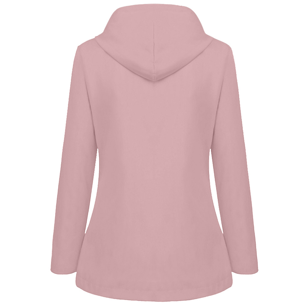 Women Solid Rain Jacket Outdoor Plus Size Waterproof Hooded Raincoat Windproof New Warm Jacket Windproof Outdoor Chaqueta