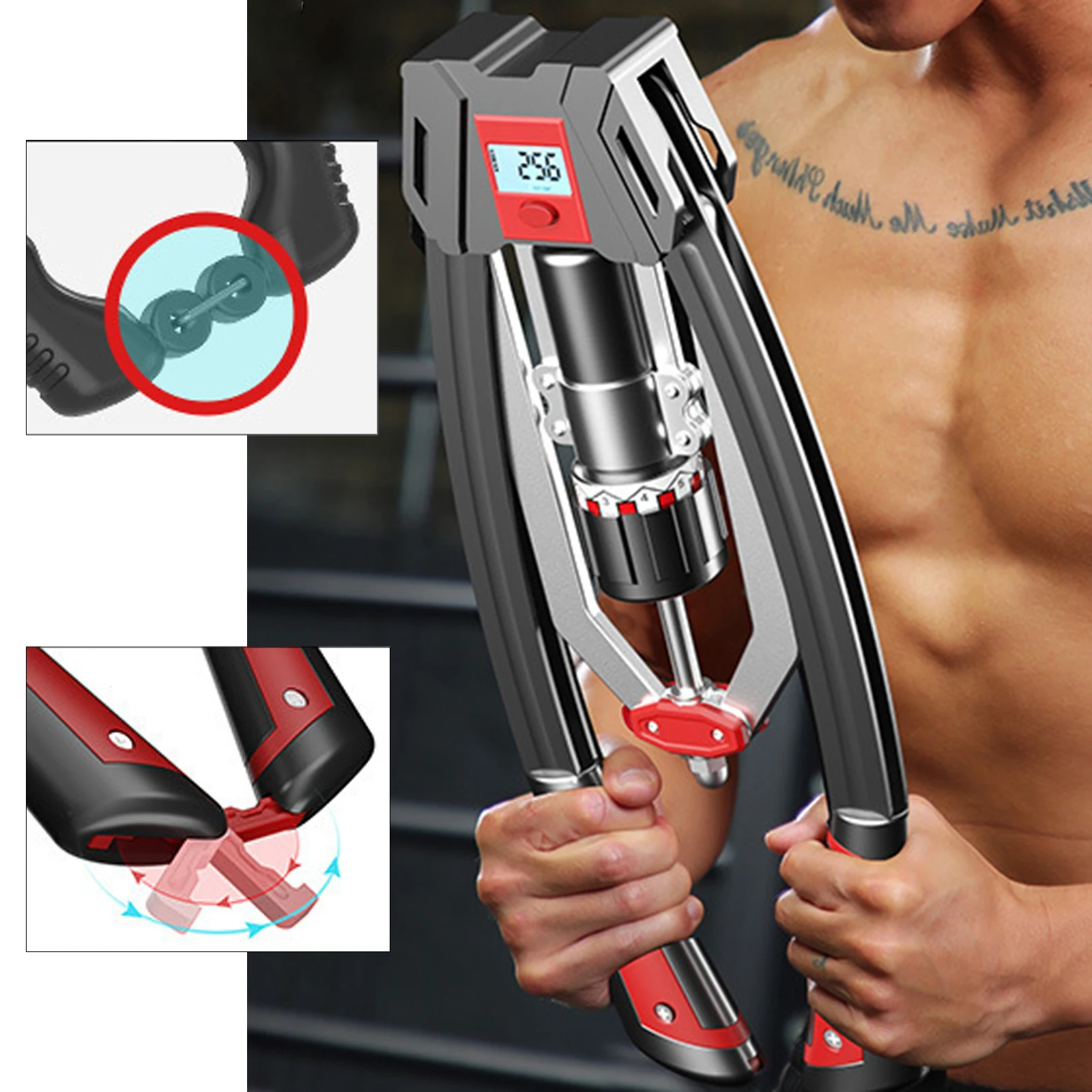 Arm Exerciser Adjustable 22-440lbs Hydraulic Power Home Chest Expander Shoulder Muscle Training Fitness Equipment