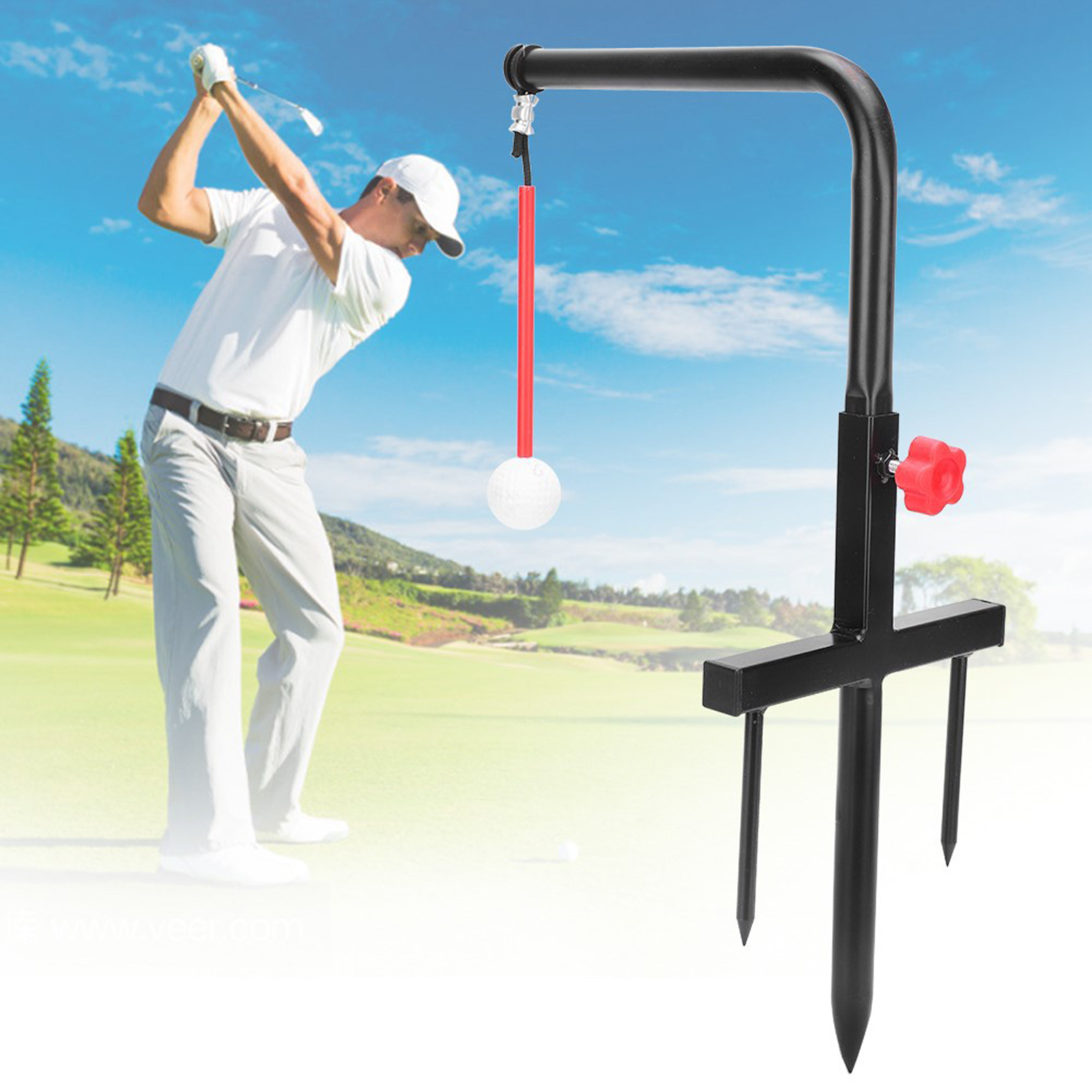 Portable Golf Swing Trainer Aid Device Practice Swing Helper Indoor Exercise