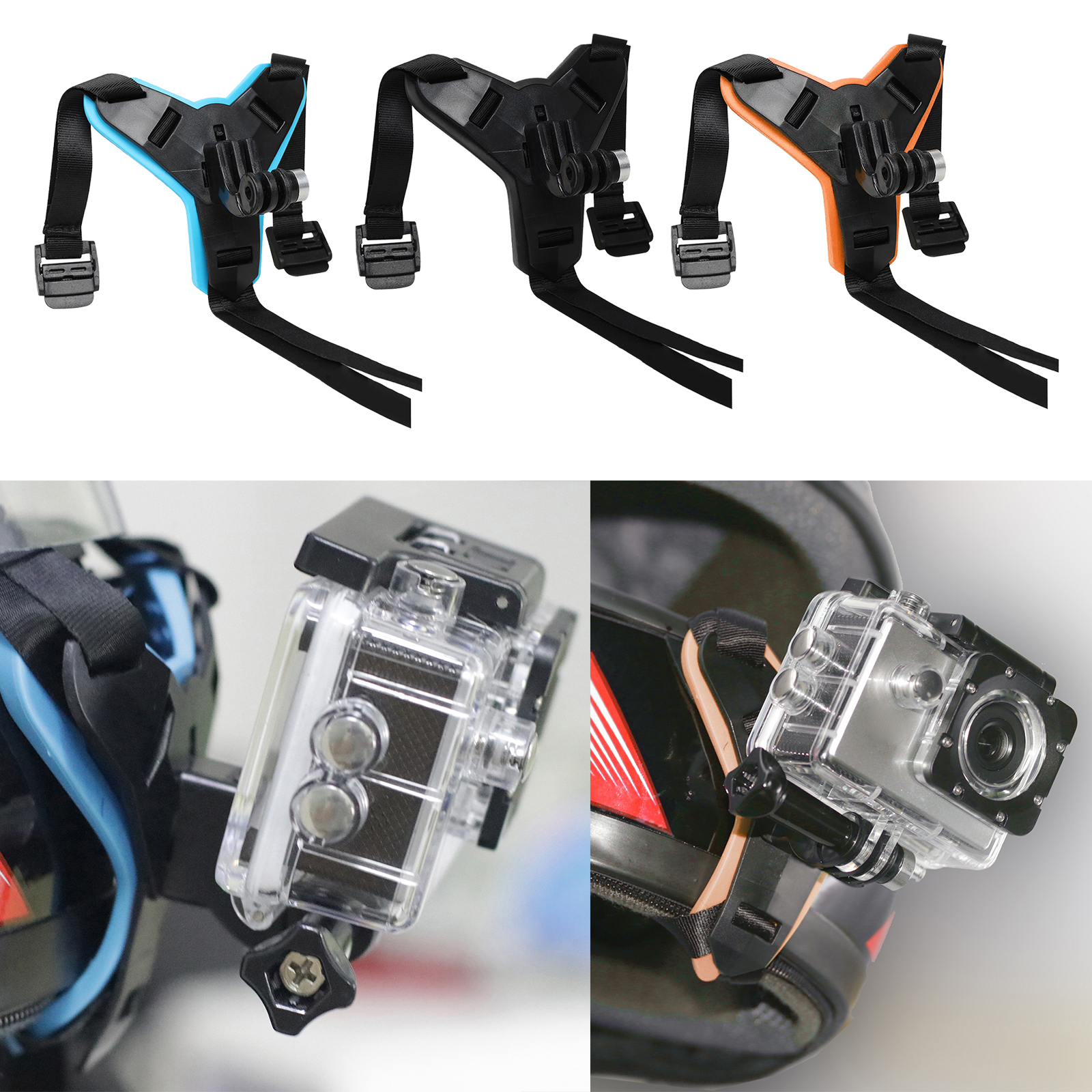 Helmet Chin Strap Mount for GoPro  9/8/7/(2018)/6/5 Black 4 Session for YI Action Camera VLOG / POV Shoot Accessory