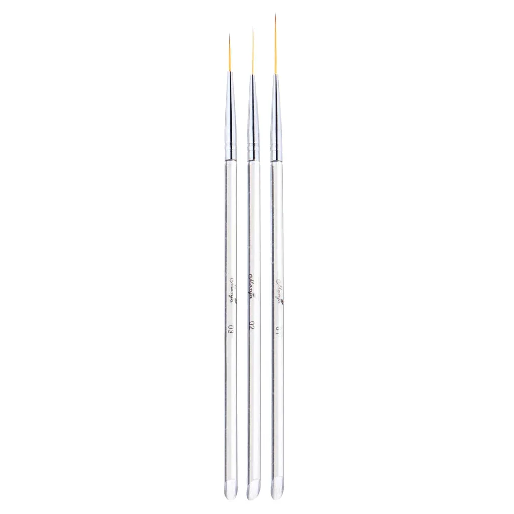 Pack of 3 Professional Nail Art Drawing Painting Pen Brush   Liner Brush