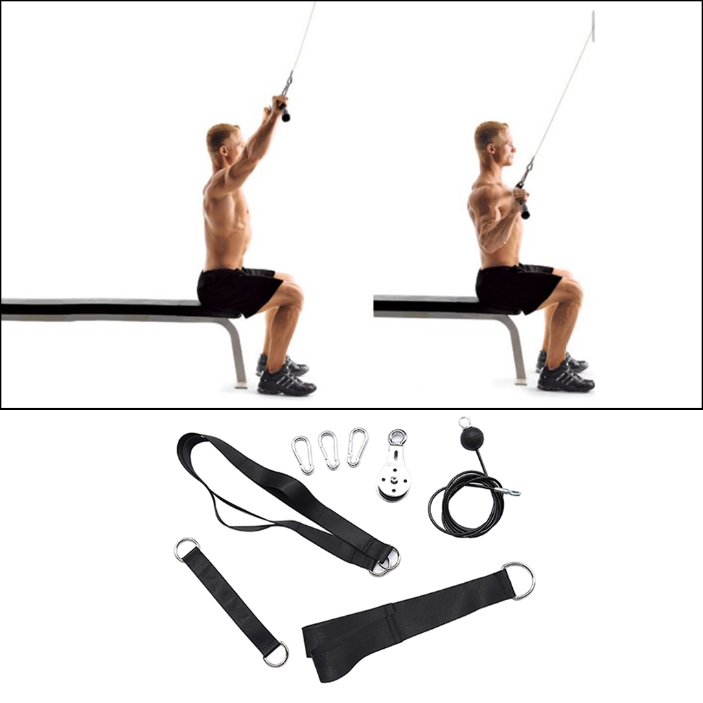 Pulley Cable Machine Attachment Home Gym Biceps Triceps Arm Strength Training