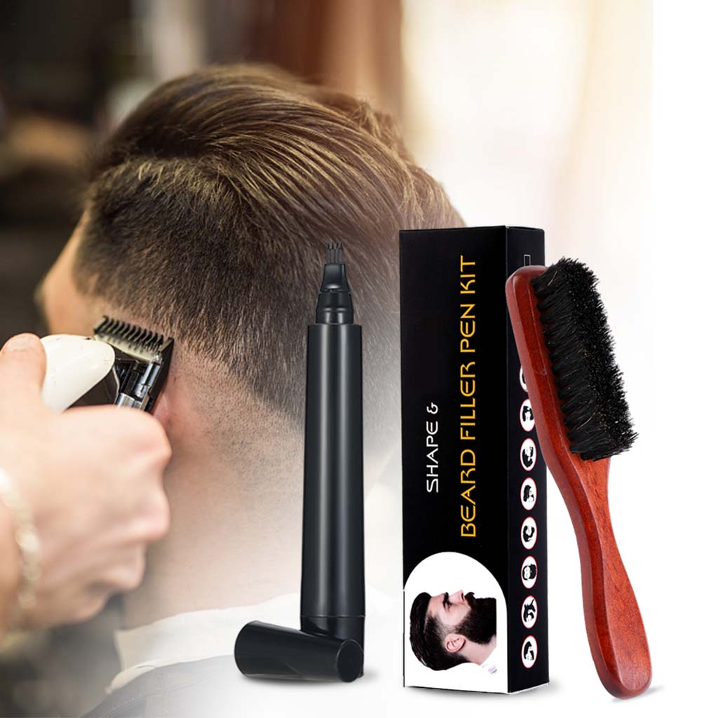 Mens Beard Pencil Filler Kit Beard Brush Filling Pen Moustache Coloring