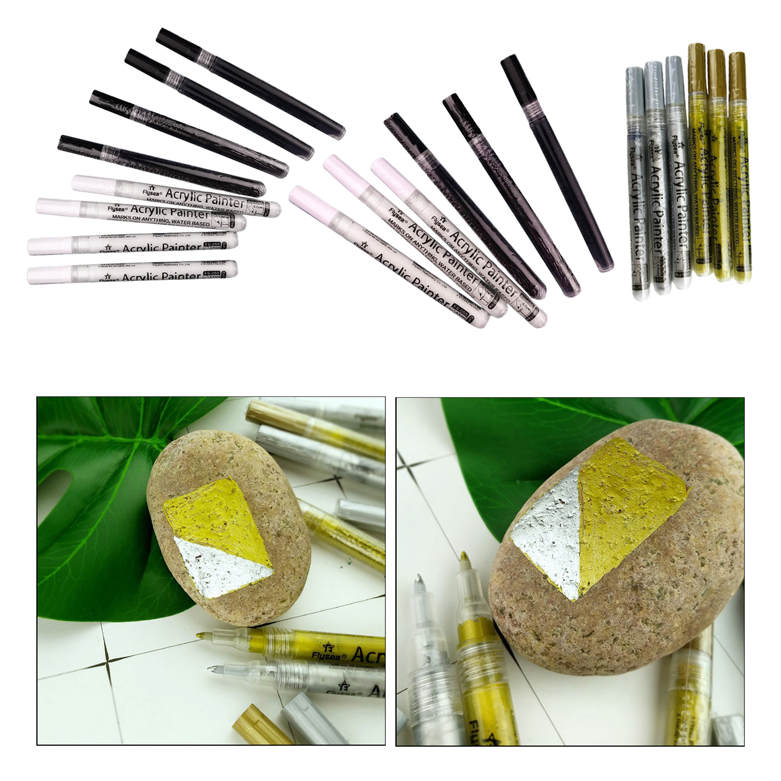 DIY Acrylic Paint Markers Pens for Manga Craft Rock Stone Painting Glass