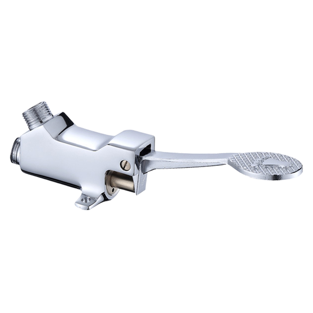 Switch Control By Foot Foot Pedal Valve Copper Bathroom Basin Faucet Single Cold Tap Hotel Pedal Water Faucet
