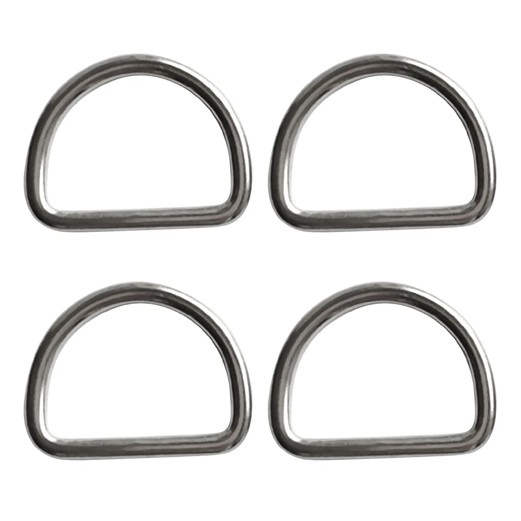 4pcs/set Marine 316 Stainless Steel D Ring Fits 1.2` Webbing Weight Belt Harness Diving Scuba/ Industry