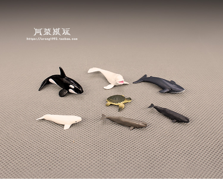 Miniature Decor Oceans Animal Model Small Beluga Killer Whale Sea Turtle Aquarium blue whale Fish Tank Accessories Figurine Toys
