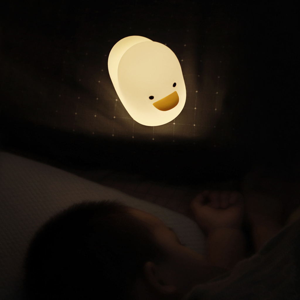 Cute LED Night Light Silicone Touch Sensor Duck Night Lamp Kids Baby Bedroom Desktop Decor Ornaments Battery/USB Charge