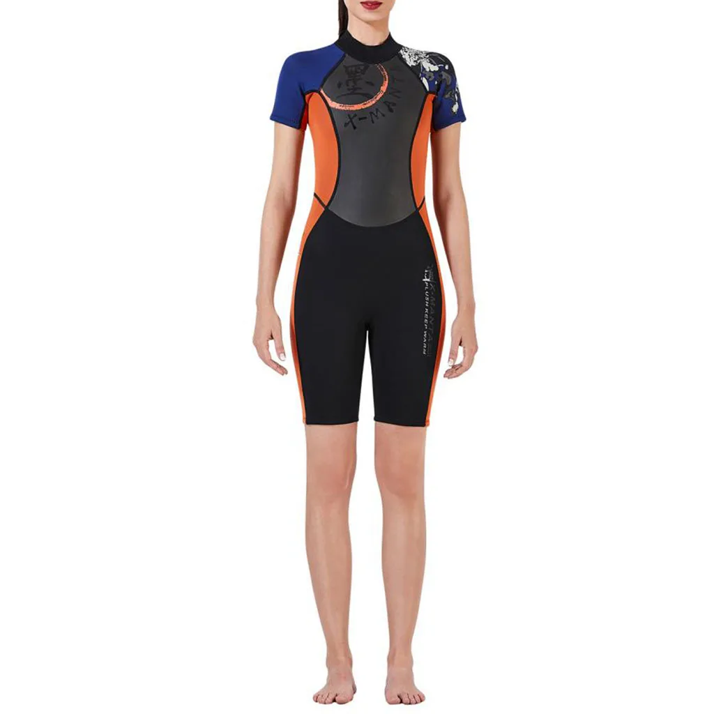 Lady Wetsuit Full 1.5mm Woman, Short Sleeve One Piece Swimsuit for Woman