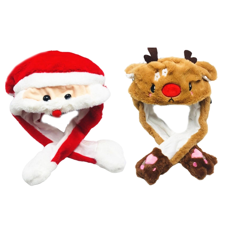 Topi Santa Klaus Bercahaya Telinga 