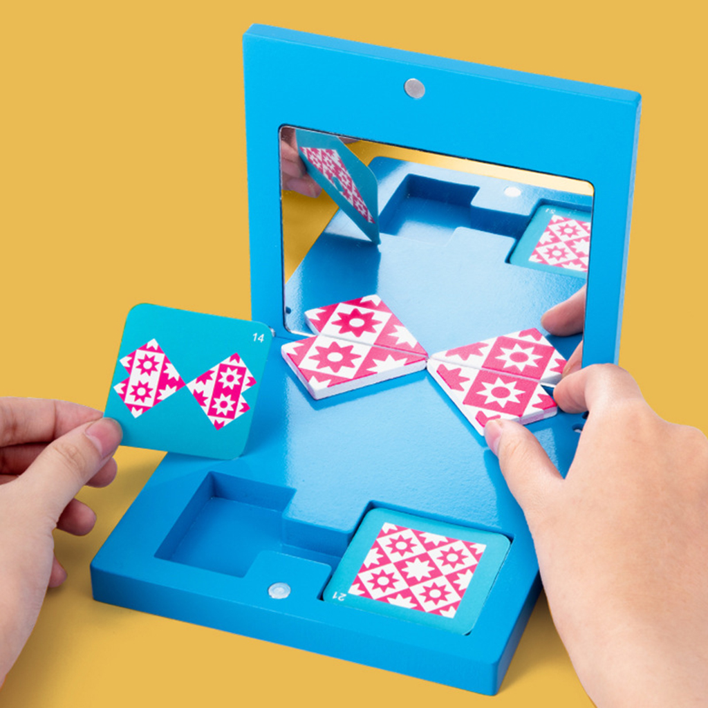 Kids Mirror Image Puzzle Container IQ Game 5.5x5.5cm Shape Creative Toy Set