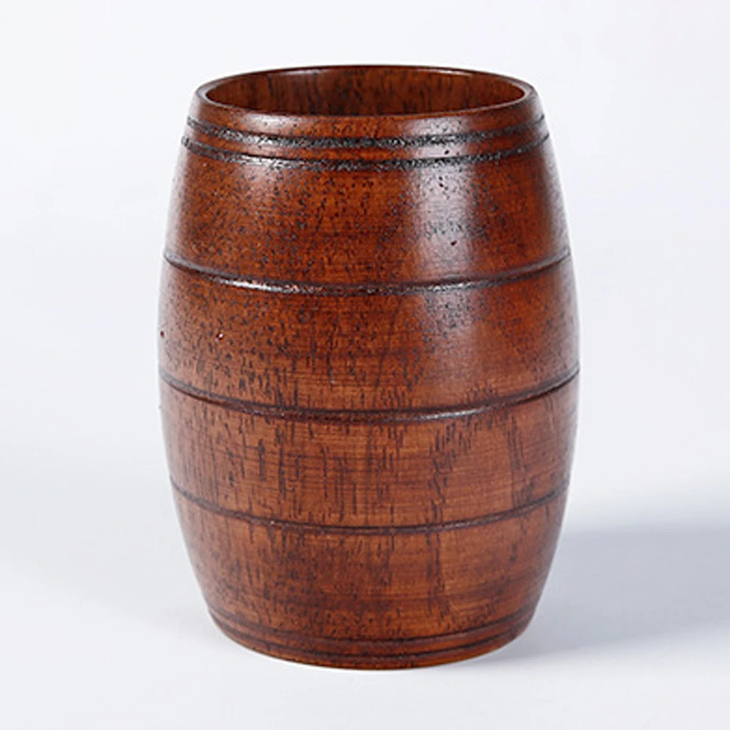 New Barrel-shaped Wooden Beer Mug with Metal Capacity Inside Capacity