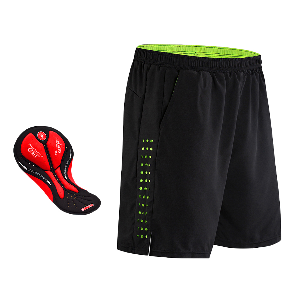 Mens Cycling Shorts with Pad MTB Breathable Shorts Padded Loose Bike Shorts Baggy Half Shorts with Pockets Liner Underwear