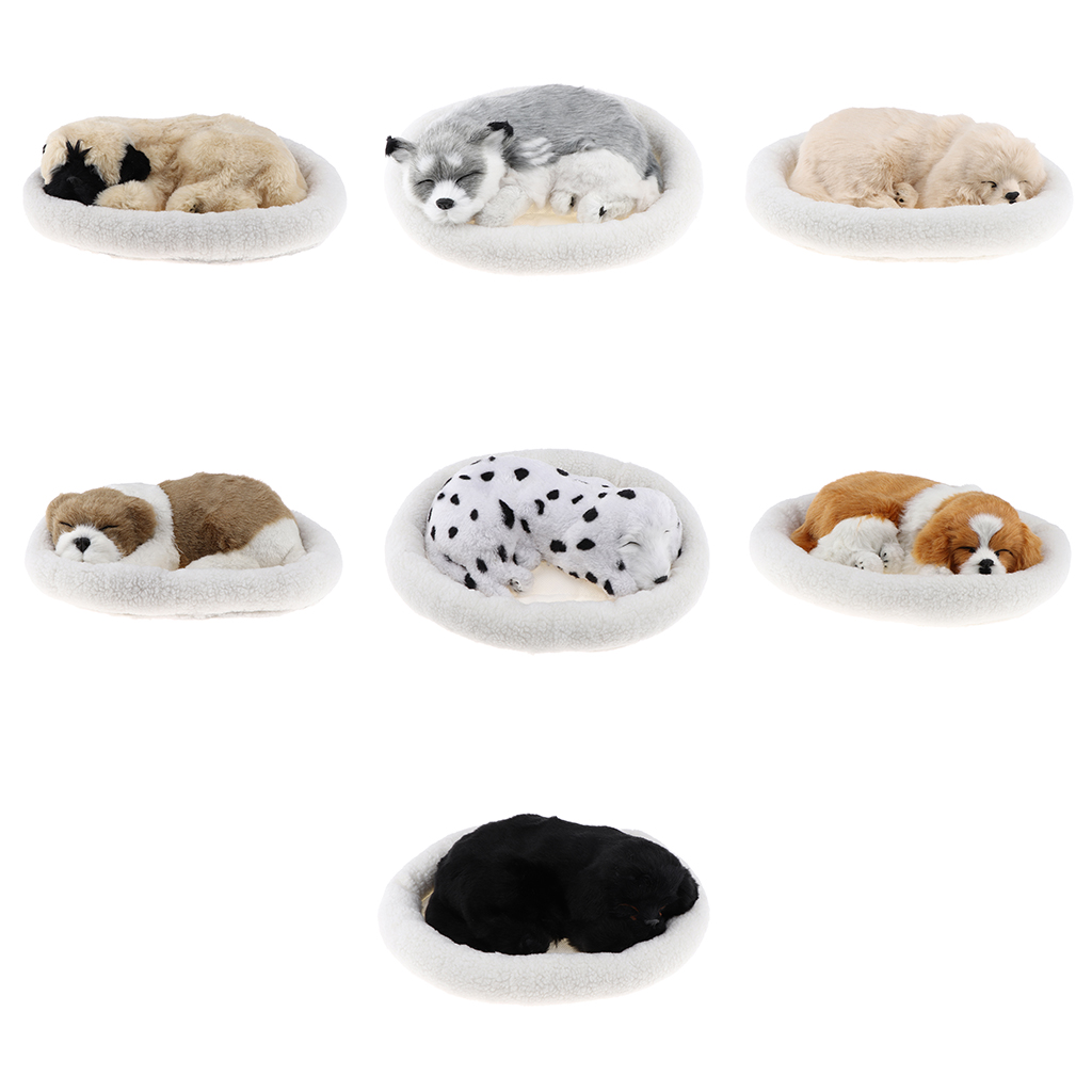 Simulation Dog with Breathing Ornament Adorable Plush Cute Home Decoration