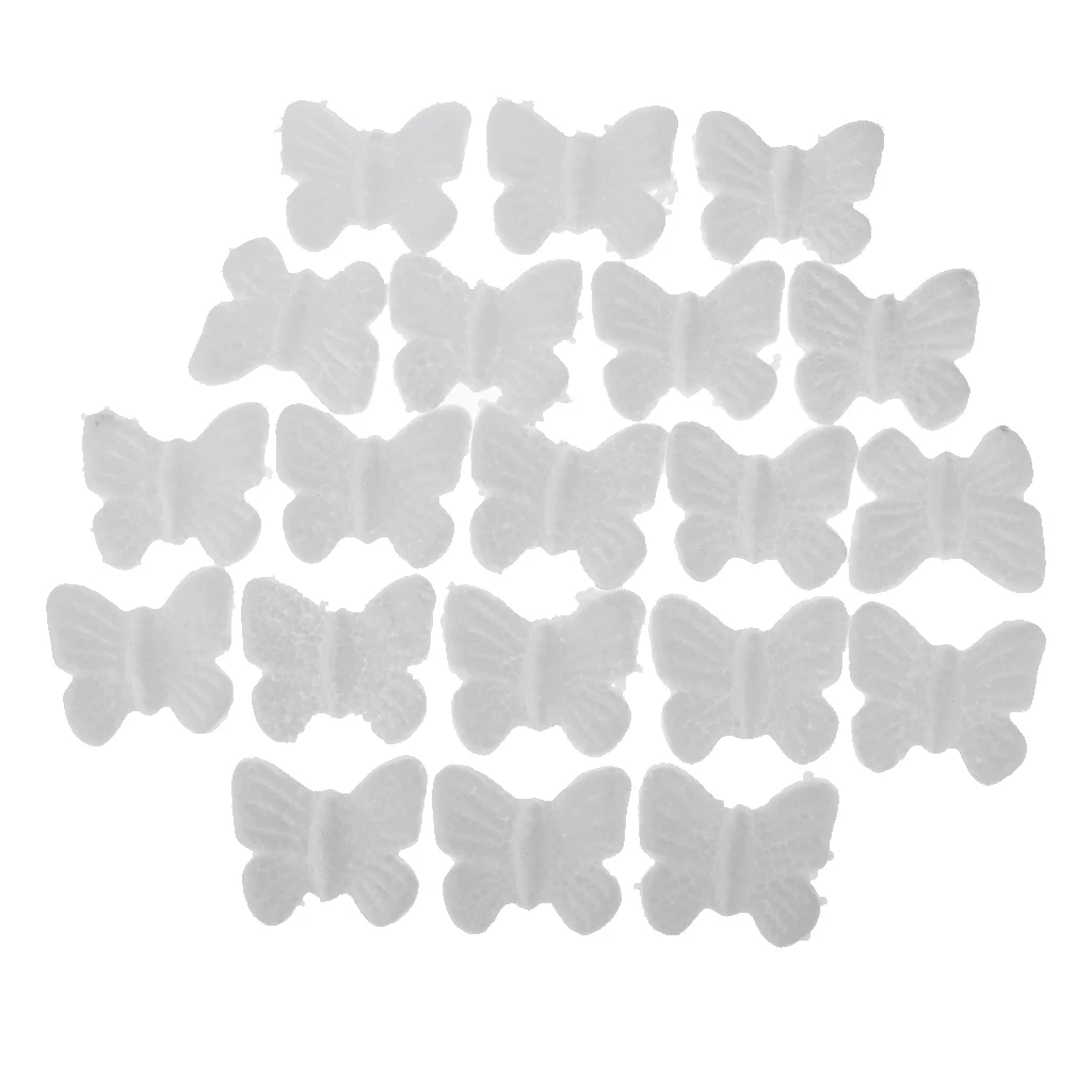 20pcs Butterfly Shaped Styrofoam Foam Ornaments for DIY Model Making