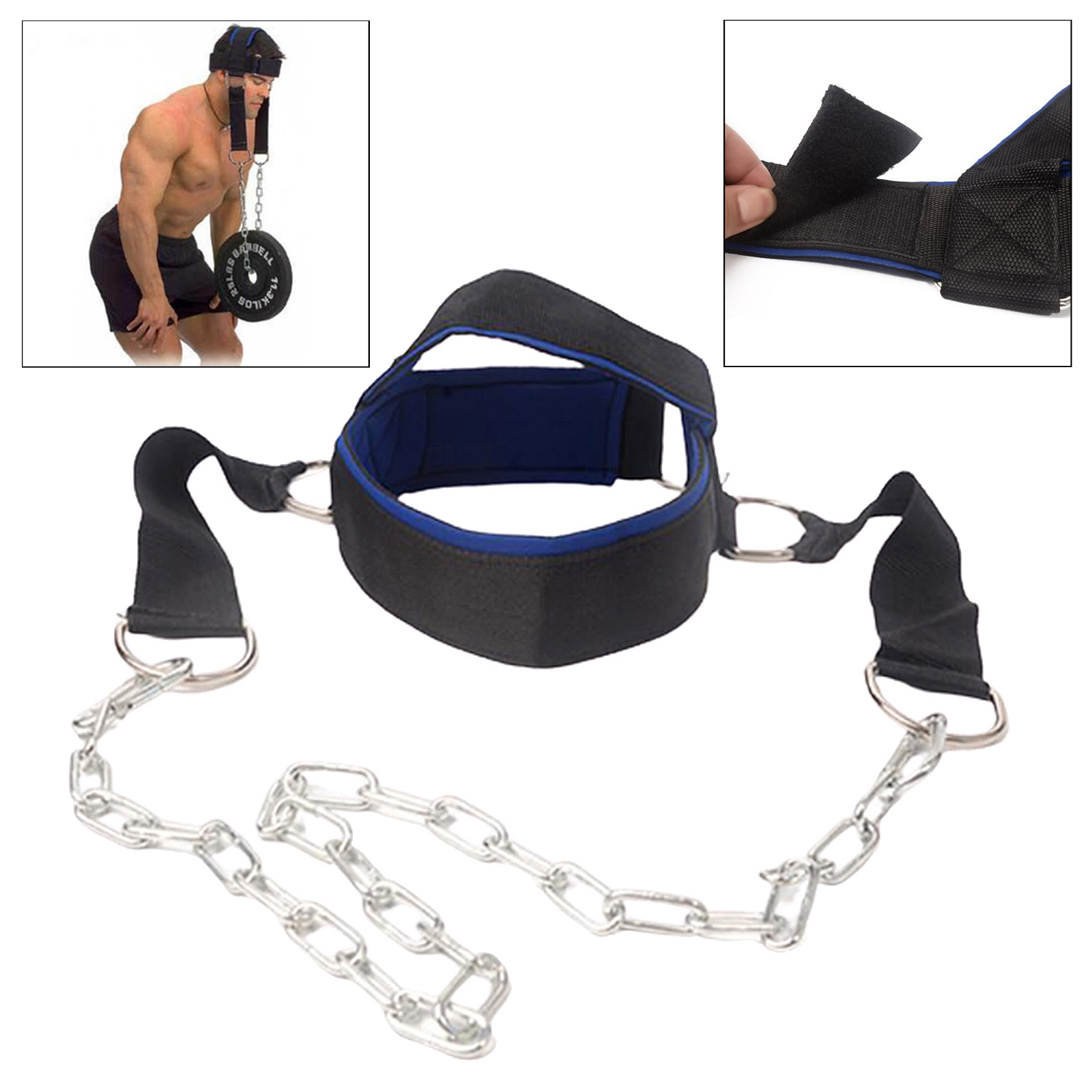  Neck Harness Weight Lifting Exercise Training Dip Belt Chain Strap Home Gym