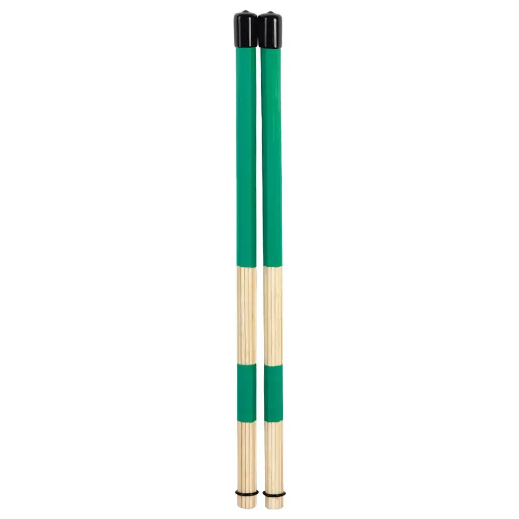 1 Pair Bass Drum Brushes Rods Drumsticks Green 400mm/15.75inch