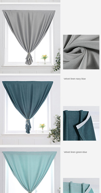 Punch Free Magic Strap Blackout Window Curtain Anti UV Light Easy Install  Self-Adhesive Shading Drapes for Living Room & Bedroom