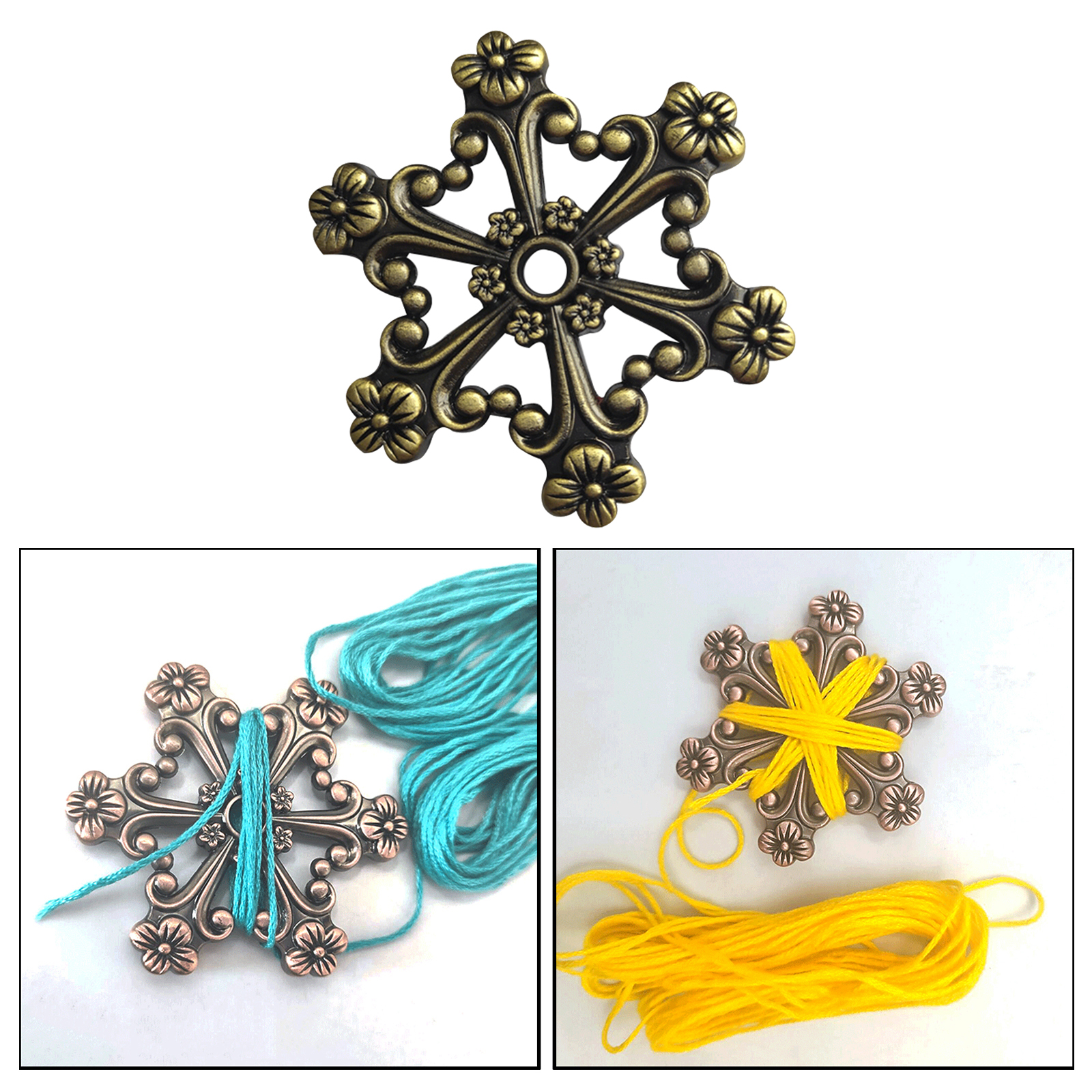 Metal Petal Shape Floss Bobbins Thread Holder 6 Ports Embroidery Organizer Holder Sewing Storage Accessories