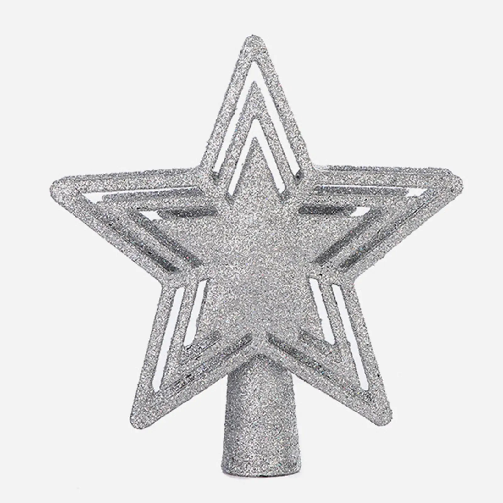 Glitter Christmas Tree Topper Lighted Star Tree Topper with Snowflake Projector Light Christmas Party Decoration