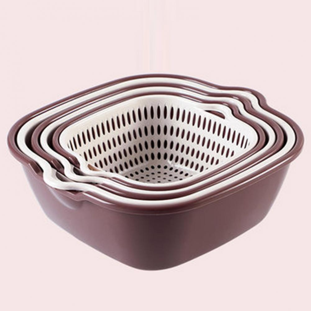 Multi Functional Draining Basket 2 Tiers Space Saving Plastic Dishwashing Basket