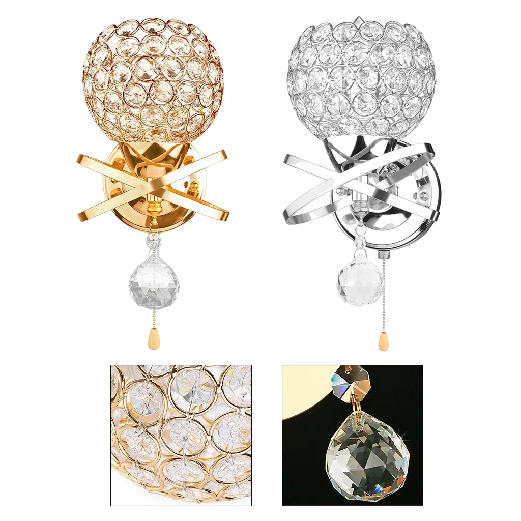 Crystal Wall Lamp Bedside Sconces Pendent Light E26/E27 Study Balcony