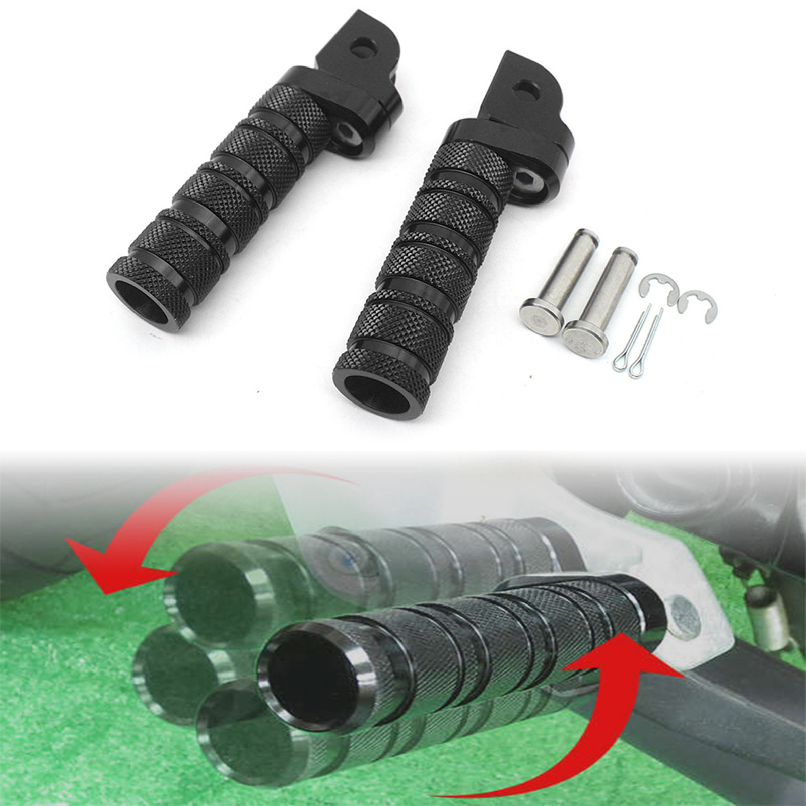 Aluminum Rearset Front Foot Peg Footrests Footpeg Pedals High Quality Multiple Colors For YAMAHA MT-10 MT-25 YZF-R3 YZF-R25 FZ8