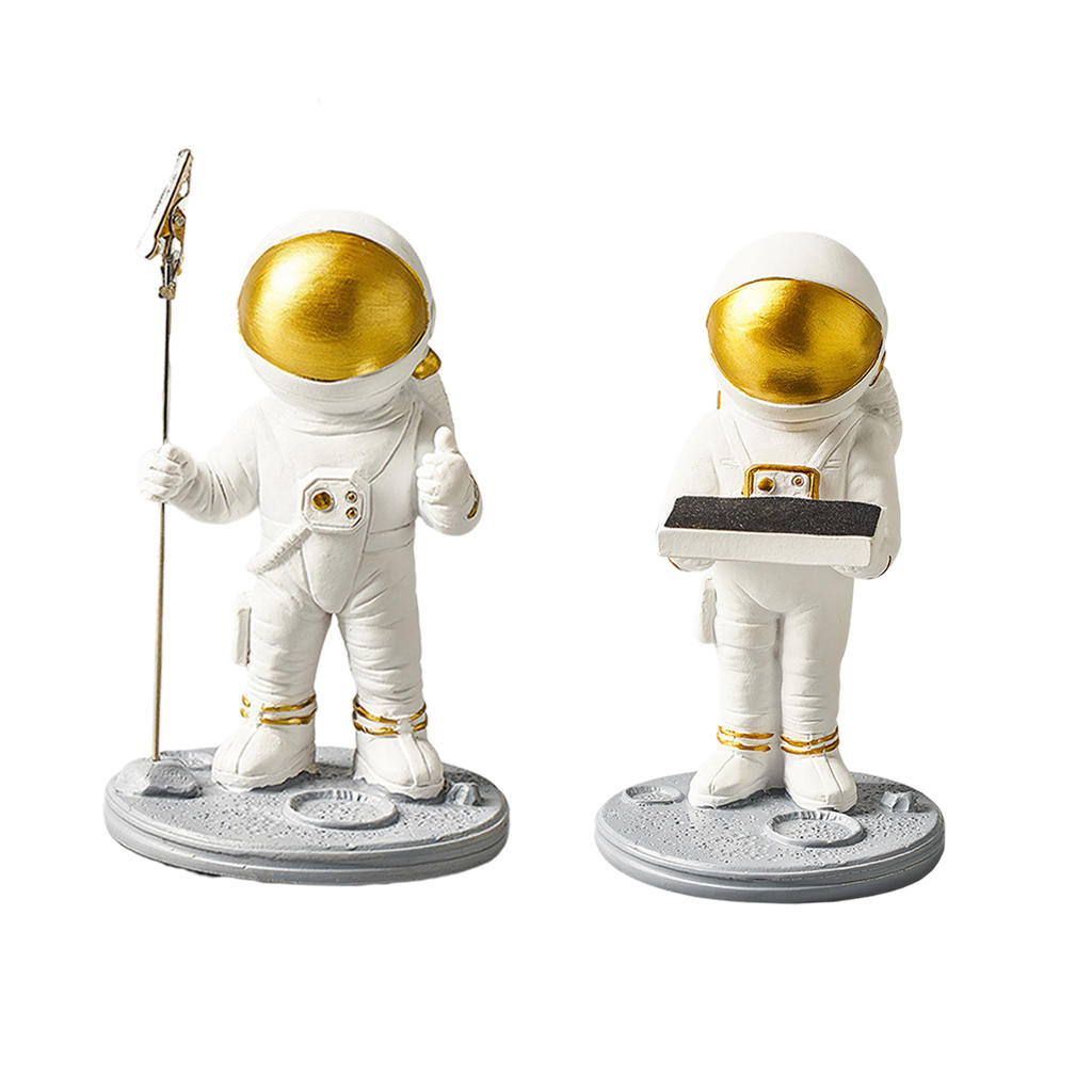 Cute Astronaut Sculpture Storage Rack Display Stand Sculpture Decor Crafts Resin for Bookshelf Living Room Bar Table Children