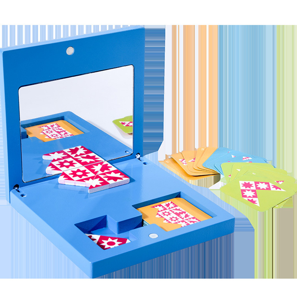 Kids Mirror Image Puzzle Container IQ Game 5.5x5.5cm Shape Creative Toy Set