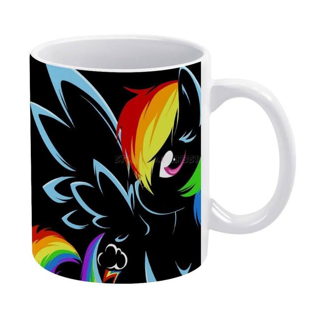 Rainbow White Mug New Good Quality Print Mug 11 Oz Coffee Cup Rainbow Dash  Rainbow Dash Pony Little Horse Comic Manga Anime - AliExpress